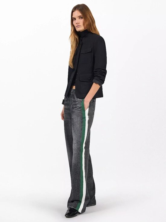 rag & bone Denim - Rag & Bone rb Miramar Sport Stripe Track Pant Washed Back Green White Stripe XS